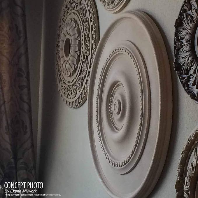 Ekena Millwork 12 1/2"OD x 3 7/8"ID x 3/4"P Bradford Fits Canopies up to 6 5/8" Ceiling Medallion, FireBrick