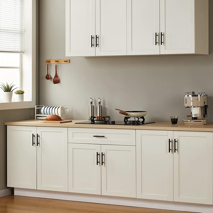 HBL' 30 Pack | 3-3/4 Inch Center to Center Matte Black Cabinet Pulls Kitchen Cabinet Handles,Made of Stainless Steel,Ideal for Cabinet,Drawer,Cupboard and Wardrobe.