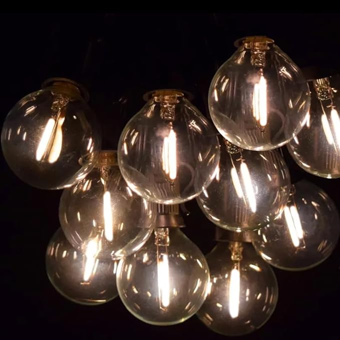 Lampat String Lights, LED 25 Light Bulbs 25Ft G40 Globe String Lights with Bulbs-UL Listd for Indoor/Outdoor Commercial Decor