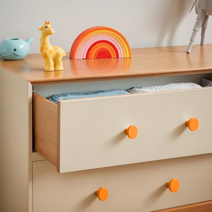 Ravinte 25 Pack Cabinet Knobs Orange Kitchen Cabinet Knobs Round Dresser Drawer Pulls Closet Door Pulls 1-1/5 Inch