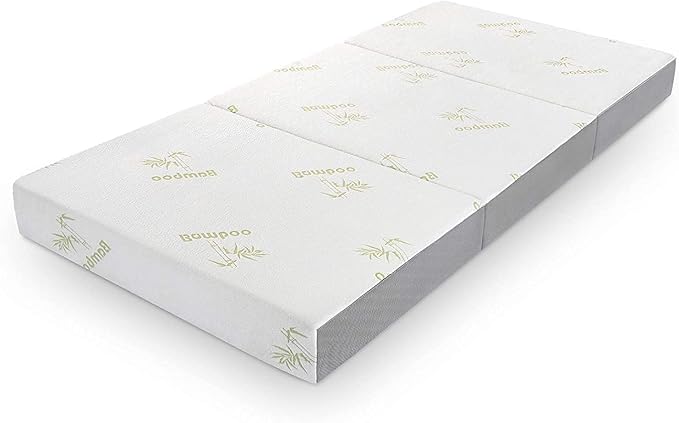 Inofia Twin Folding Mattress, 6 Inch Trifold Memory Foam Mattress with Ultra Soft Removable Cover, Non-Slip Bottom & Breathable Mesh Sides, Foldable & Portable - Twin Size (78" x 38" x 6")