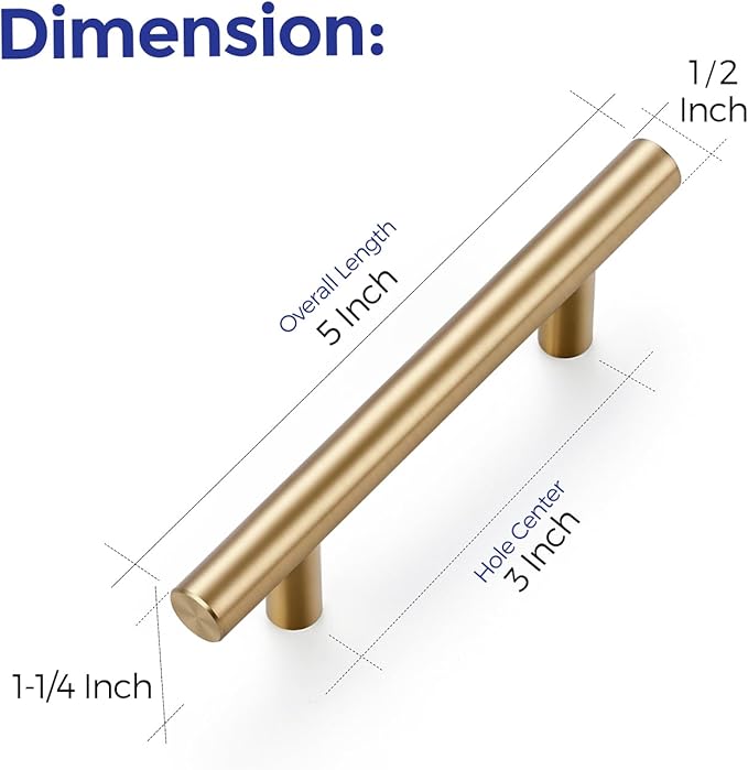 Ravinte 30 Pack 5 Inch Cabinet Pulls Champagne Bronze Stainless Steel Kitchen Drawer Pulls Cabinet Handles 5 InchLength, 3 Inch Hole Center