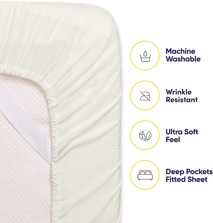 Full Size Bed Sheets - 6 Piece 1500 Supreme Collection Fine Brushed Microfiber Deep Pocket Full Sheet Set Bedding - 2 Extra Pillow Cases, Great Value, Full, ivory
