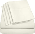 Sweet Home Collection 6 Piece Bed Sheets 1500 Supreme Collection Microfiber Deep Pocket Set-Extra Pillow Cases, Value, Queen, Ivory