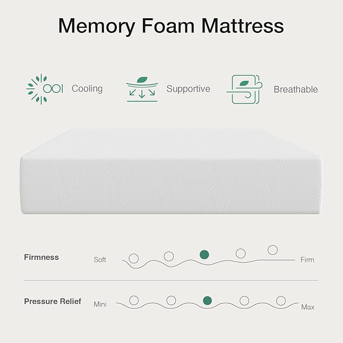 Novilla Queen Mattress, 10 Inch Queen Size Mattress in a Box, Gel Memory Foam Mattresses for Comfort Sleep, Cooling Night Sleep & Pressure Relief, CertiPUR-US Certified