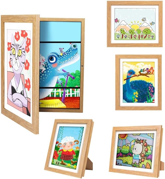 [3-Pack] Kids Artwork Frames Changeable - Kids Art Frame,Front Opening Holds 150,Children Art Projects Kids Art Frames,10x12.5 Picture Frame for Display Kid Art Work,With Storage(White)