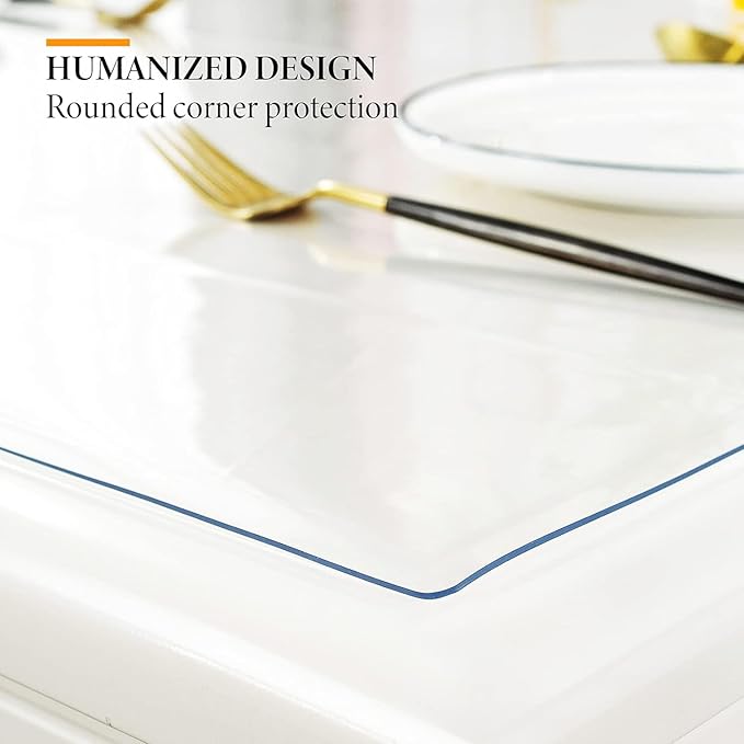 Deep Dream 1.5mm Clear Desk Cover Protector, 42×89 Inch Clear Desk Cover, Clear Desk Mat, Table Cover Tablecloth Protector Rectangle, Table Protector for Dining Room Table