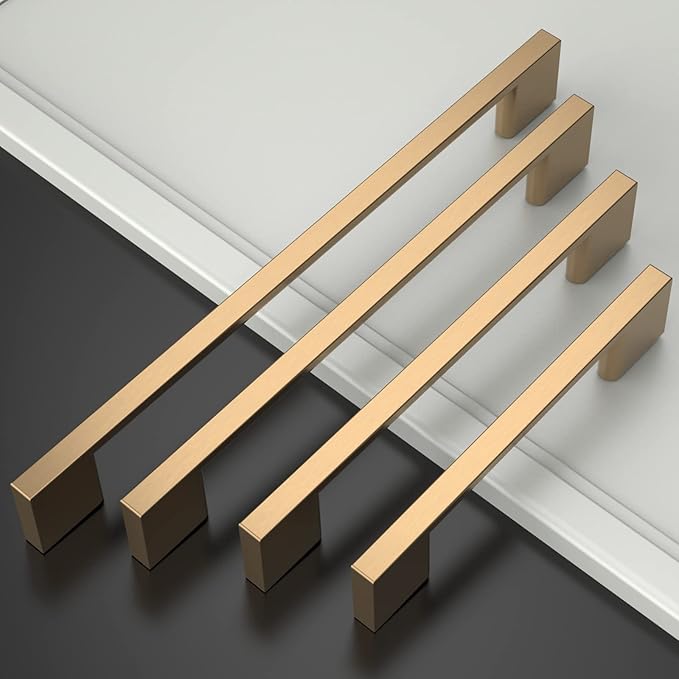Asidrama 10 Pack 5 Inch(128mm) Champagne Bronze Kitchen Cabinet Handles, Cabinet Pulls Kitchen Cabinet Hardware for Cupboard Drawer Handles Dresser Pulls