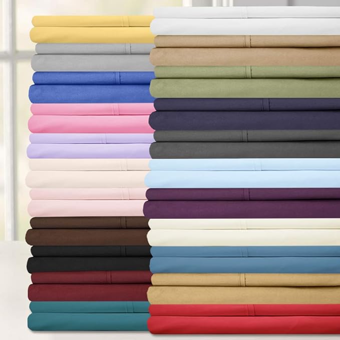 Sweet Home Collection 6 Piece 1500 Supreme Collection Brushed Microfiber Deep Pocket Sheet Set-2 Extra Pillow Cases, Great Value, Split King, Samba Red