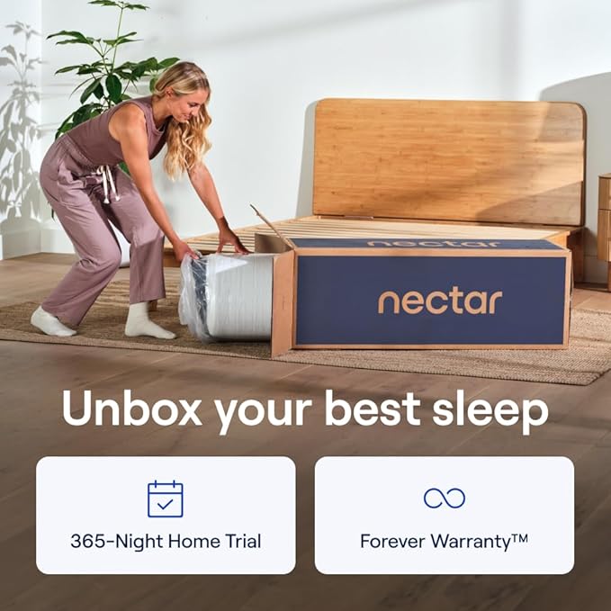 Nectar Luxe 14” Twin XL Mattress - Medium Firm - Contouring Memory Foam - Cooling Upgrade - 3” Pressure Relief Layer - Responsive Support - Mattress in a Box - 365-Night Trial & Forever Warranty