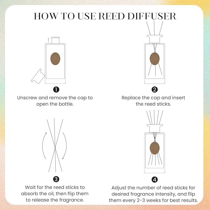 M&SENSE 10.14 oz Large Reed Diffuser Set | Cinnamon Vanilla Scent Oil Diffuser with Sticks |Hotel Collection Non-Toxic Essential Oil |for Bedroom Bathroom Living Room