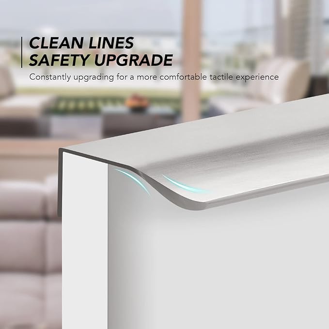 Ravinte Hardware 10 Pack Silver Cabinet Handles, 4.75 Inch (120mm) Finger Edge Pulls, 3.75 Inch Hole Center, Finger Pulls for Cabinets