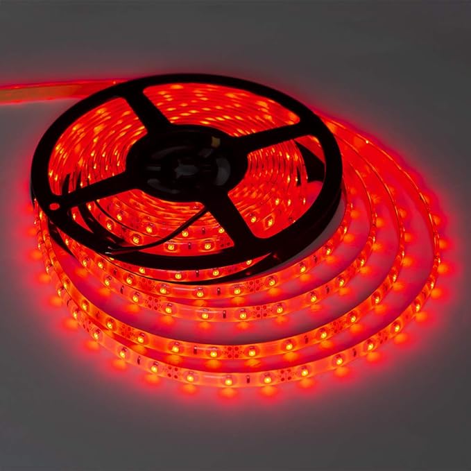 XINKAITE led Strip Lights Waterproof 16.4ft Led Tape Lights 300leds Flexible LED String Light for Boats, Bathroom, and Outdoor Use, Red, Power Supply not Included