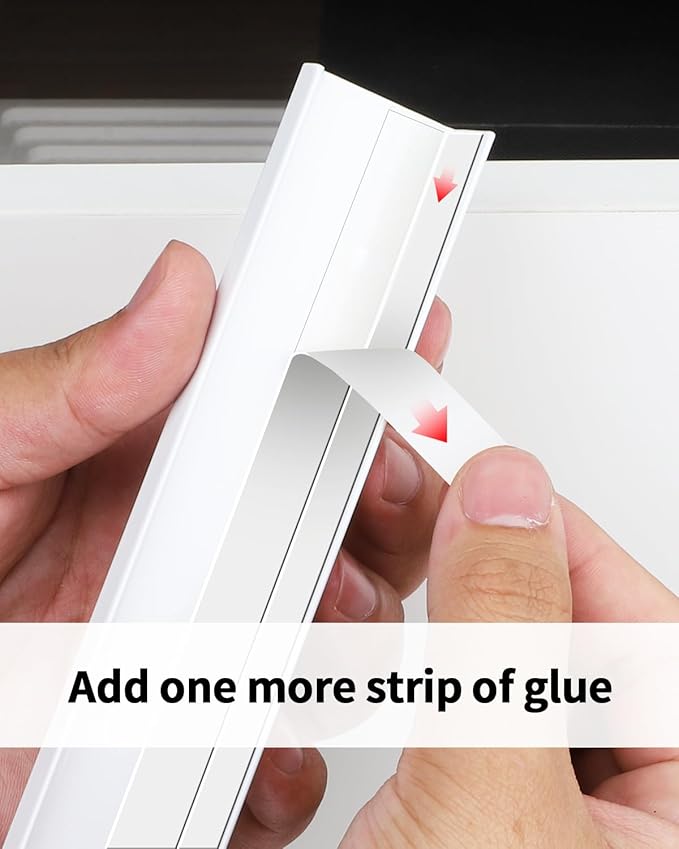 5 Pack 3 inch self Adhesive Cabinet pulls Cabinet Finger pulls Bright White Adhesive Cabinet Handles Concealed Finger pulls for cabinets Drawer pulls Stick on Handles Edge Seam Flat Handles