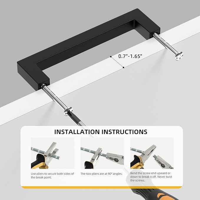 goldenwarm 60 Pack 10 Inch Black Cabinet Handles Matte Black Drawer Pulls Stainless Steel Cabinets Hardware Square Bar Modern for Kitchen Bathroom Cupboard