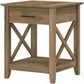 Bush Home End Table with Drawer, Nightstand with Storage, Living Room and Bedroom Furniture, Key West Collection, Reclaimed Pine