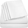 Full Size Bed Sheets - 6 Piece 1500 Supreme Collection Fine Brushed Microfiber Deep Pocket Full Sheet Set Bedding - 2 Extra Pillow Cases, Great Value, Full, White