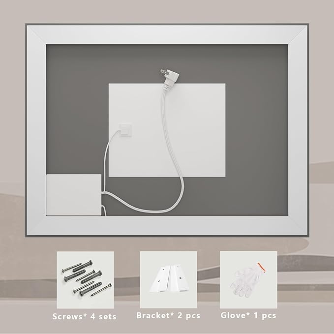 48x40 inch Large LED Mirror for Bathroom, Lighted Vanity Mirror for Wall, Dimmable, Anti-Fog, Shatter-Proof, ETL Listed (Front Lights + Backlit)