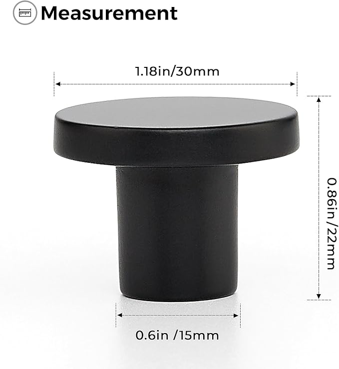 Ravinte 20 Pack Cabinet Knobs Black Kitchen Cabinet Knobs Round Dresser Drawer Knobs Matte Black Drawer Pulls Closet Door Knobs 1-1/5 Inch