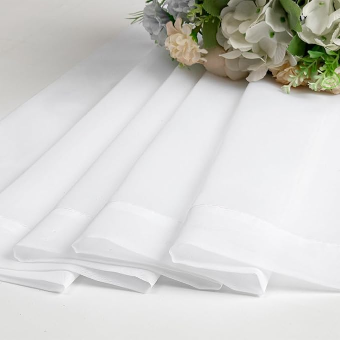 OVZME 2 Panels Sheer White Curtains 72 Inches Length Window Treatment for Kitchen, Elegant Airy Transparent Curtain Draperies Rod Pocket for Kids Living Room, Each 42 Width 72 Length