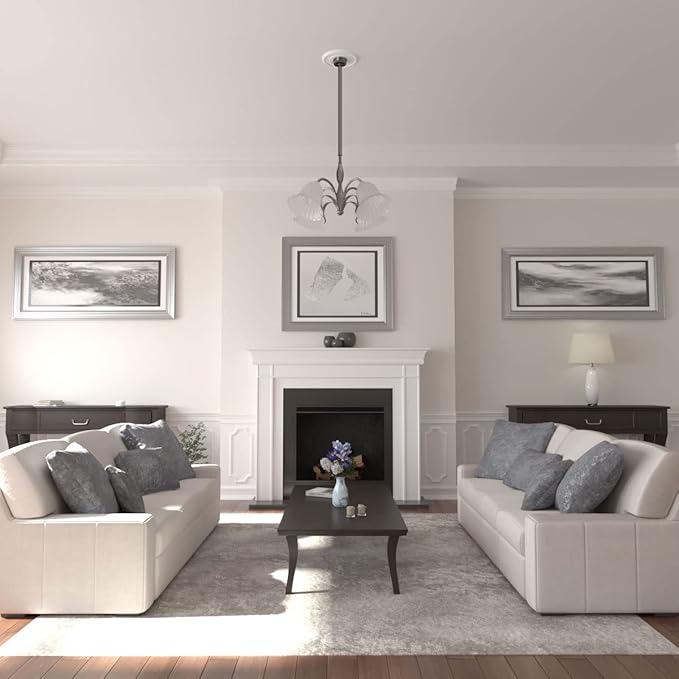 Ekena Millwork CM12BR Bradford Ceiling Medallion, 12 1/2"OD x 3 7/8"ID x 3/4"P (Fits Canopies up to 6 5/8"), Primed