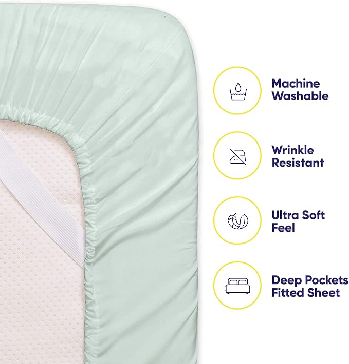 Full Size Bed Sheets - 6 Piece 1500 Supreme Collection Fine Brushed Microfiber Deep Pocket Full Sheet Set Bedding - 2 Extra Pillow Cases, Great Value, Full, Mint