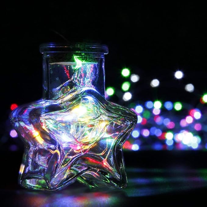 MUMUXI 12 Pack 7.2ft Fairy Lights Battery Operated String Lights, 20 Mini Battery Powered LEDs for Centerpiece Table Decorations, Wedding Party Bedroom Mason Jar Christmas, Multicolor
