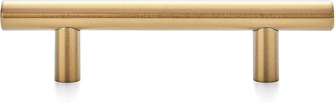 Ravinte 55 Pack 5 Inch Cabinet Pulls Brushed Brass Stainless Steel Kitchen Drawer Pulls Cabinet Handles 5”Length, 3” Hole Center