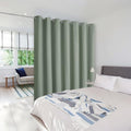 NICETOWN Room Separating Divider, Greyish Green Room Divider Curtain Screen Partition, Function Thermal Blackout Patio Door Curtain, Sliding Door Insulated Curtain for Patio, 8.3ft Wide x 11ft Long