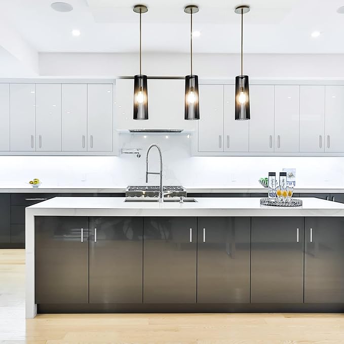 Ravinte 30 Pack Cabinet Handles 3 Inch Brushed Nickel Cabinet Pulls Square Hardware for Kitchen Cabinets - 5 Inch Total Length