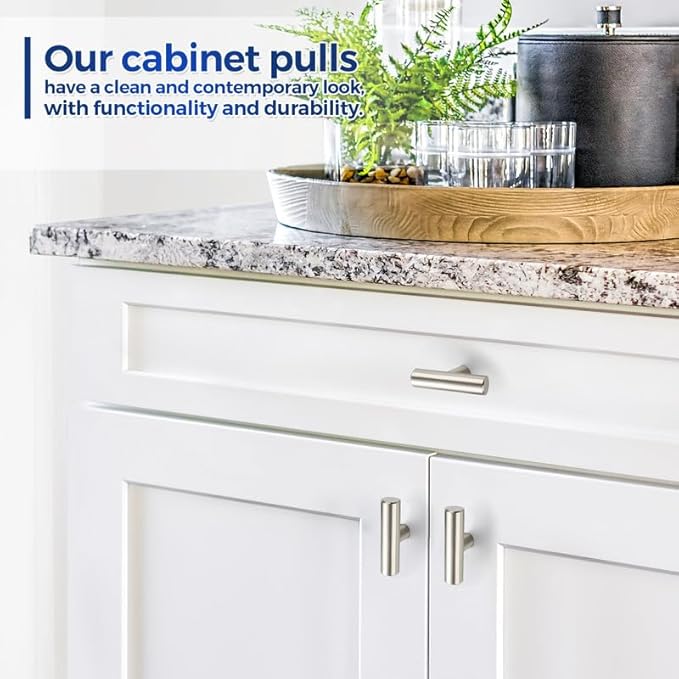 JOY DECOR 45 Pack Cabinet Knobs, Brushed Nickel Cabinet Handles, 2in Kitchen Cabient Knobs, Single Hole Drawer Knobs for Dresser Drawers