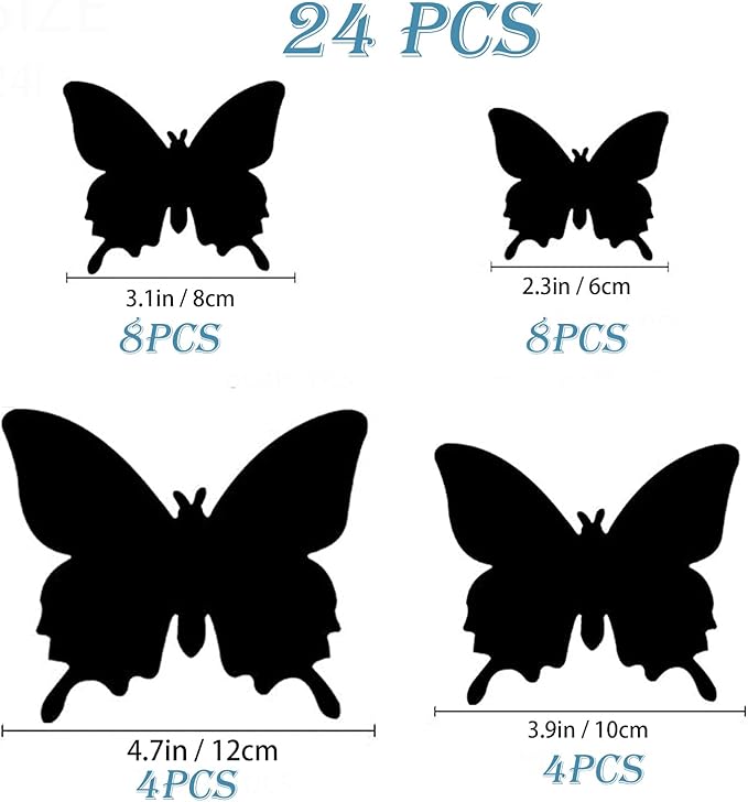 Butterfly Wall Decor 24/48 PCS, 3D Butterflies Stickers for Party Decorations with Magnets (White, 24)