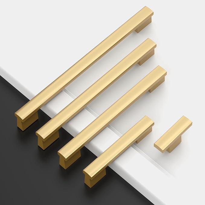 Asidrama 10 Pack 6.3 Inch(160mm) Champagne Bronze Cabinet pulls Kitchen Cabinet Handles, Cabinet Pulls Kitchen Cabinet Hardware for Cupboard Drawer Pulls