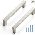 Ravinte 40 Pack Cabinet Handles Square Cabinets Cupboard Handles Brushed Nickel Drawer Pulls Stainless Steel Kitchen Cabinet Pulls Cabinet Hardware Drawer Handles 5 inch Hole Center
