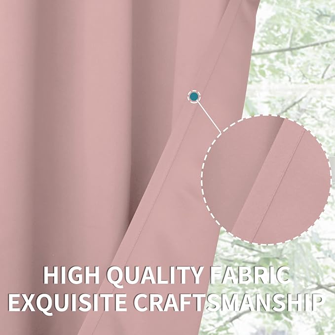 BGment Room Darkening Curtains 84 Inches Long - Grommet Thermal Insulated Drapes Window Treatment Curtains for Bedroom, 2 Panels, 38 x 84 Inch, Baby Pink