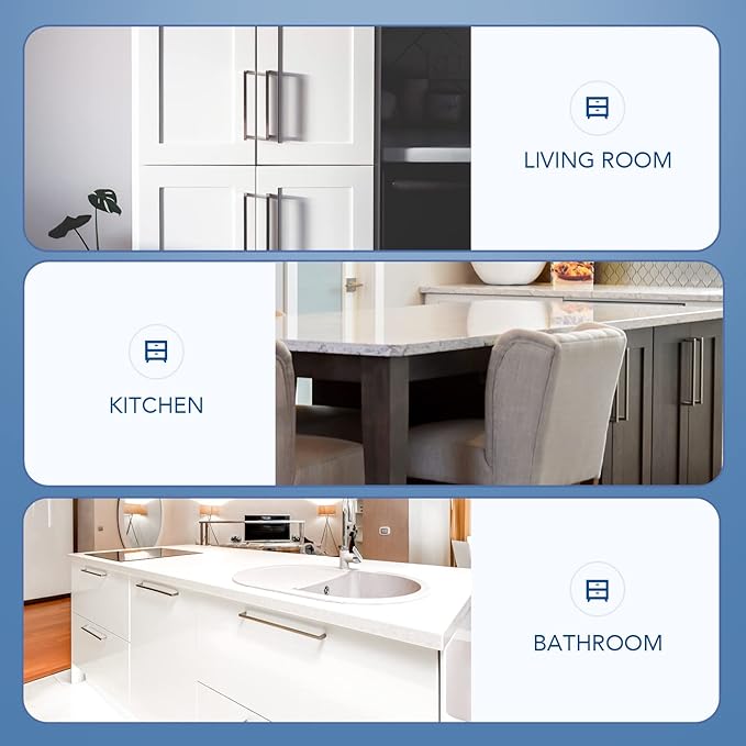 Ravinte 30 Pack Brushed Nickel Kitchen Cabinet Handles 10 Inch Cabinet Pulls Square Kitchen Hardware for Cabinet Drawer Pulls Drawer Handles Come with Screwdriver
