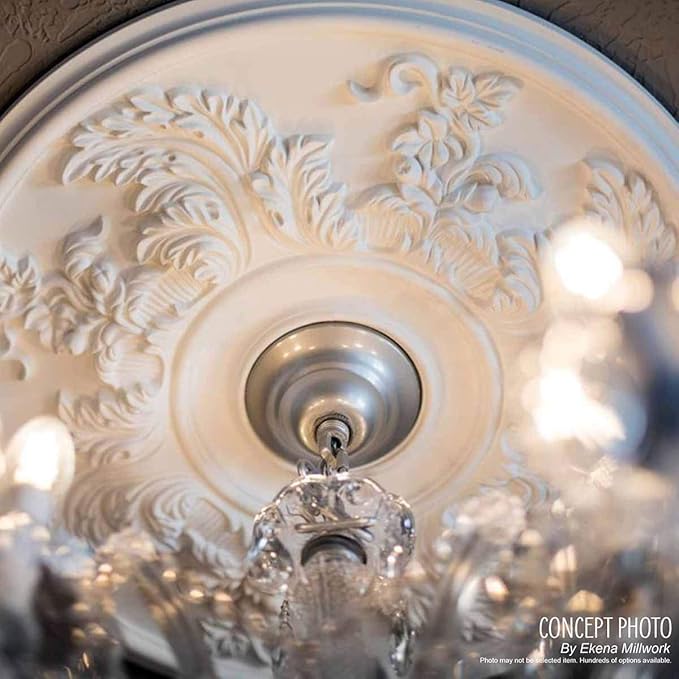 Ekena Millwork CM12BRRZS 12 1/2"OD X 3 7/8"ID X 3/4"P Bradford Ceiling Medallion Fits Canopies Up to 6 5/8", Rubbed Bronze