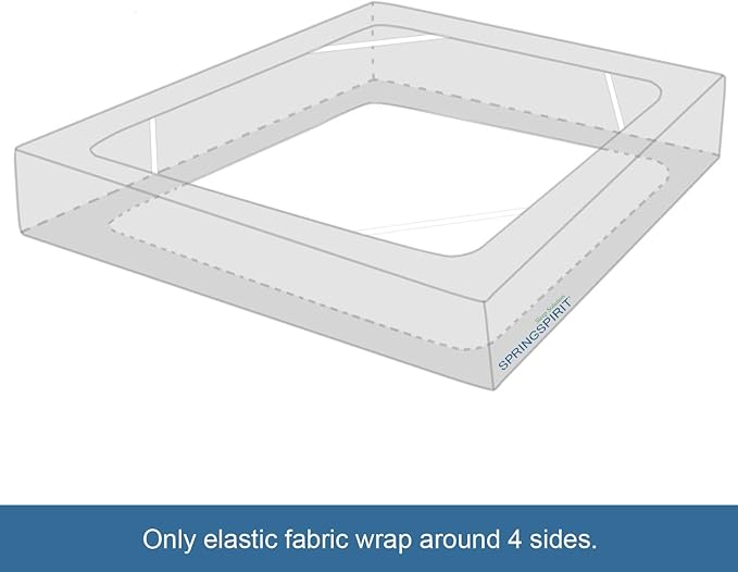 Box Spring Cover Twin Size, Alternates for Bed Skirt, Smooth and Elastic Woven Fabric Wrap Around 4 Sides of The Box Spring, Wrinkle & Fading Resistant, Washable, Dustproof, Black