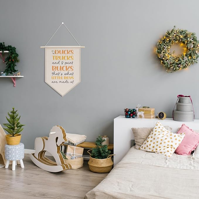 Nursery Decor Boy Room Decor, Gamer Room Decoration, Boho Twin Bedroom Sign, Canvas Hanging Flag Banner Wall Sign Decorations Gift for Bedroom Playroom Front Door