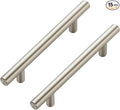 JOY DECOR 15 Pack Cabinet Handles, Brushed Nickel Cabinet Pulls, 3-3/4 in Hole Center Kitchen Cabinet Handles, Stainless Steel T Bar Handles for Dresser Drawers