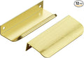 Ravinte Hardware 12 Pack Gold Cabinet Handles, 4 Inch (102mm) Finger Edge Pulls, 3 Inch Hole Center, Finger Pulls for Cabinets