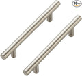 JOY DECOR 10 Pack Cabinet Handles, Brushed Nickel Cabinet Pulls, 4 in Hole Center Kitchen Cabinet Handles, Stainless Steel T Bar Handles for Dresser Drawers