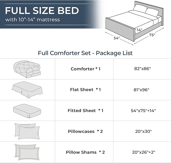 HEVUMYI Oatmeal Full Comforter Set - 7-Piece All Season Bed in a Bag Full, Ultra Soft Bedding Set with Comforter, Flat Sheet, Fitted Sheet, Pillowcases, Pillow Shams