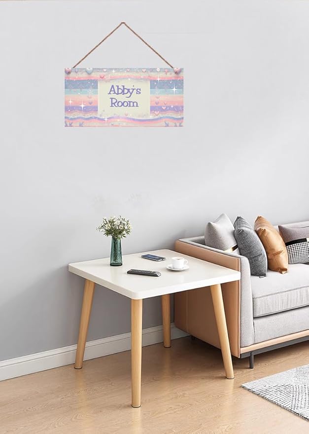 Personalized Heart Sign Flash Star Signs Retro Wall Art Decoration Exquisite Decorative Signs Custom Name for Kids Room Wall Art Decor Nursery Decor For Girls Boys Bedroom