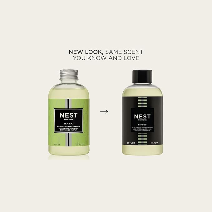 NEST New York Reed Diffuser Liquid Refill, Bamboo - 5.9 fl oz - Fragrance for Up to 90 Days - Flame Free