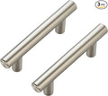 JOY DECOR 3 Pack Cabinet Handles, Brushed Nickel Cabinet Pulls, 2-1/2 in Hole Center Kitchen Cabinet Handles, Stainless Steel T Bar Handles for Dresser Drawers