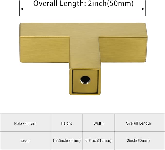 LONTAN 35 Pack Dresser Knobs Brushed Brass Kitchen Cabinet knobs Square Gold Cabinet Door Hardware for Bathroom Closet Cupboard