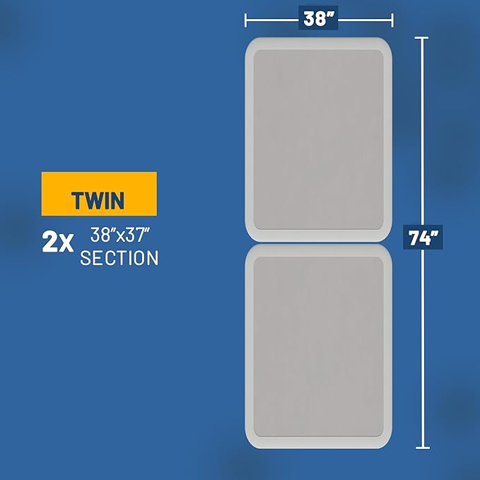 Nutan Inch Sturdy Box Spring for Mattress Support-Durable and Fully Assembled, Natural Wood Twin, White, 2" Foundation
