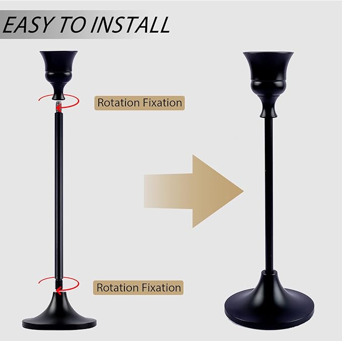 Candlestick Holders,Taper Candle Holder for Candlesticks Black Candelabra Candle Holder Vintage Candle Stick Candle Holders for Fireplace Party Dining Home