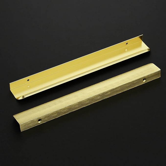 Ravinte Hardware 30 Pack Gold Cabinet Handles, 11.8 Inch (300mm) Finger Edge Pulls, 8.8 Inch Hole Center, Finger Pulls for Cabinets